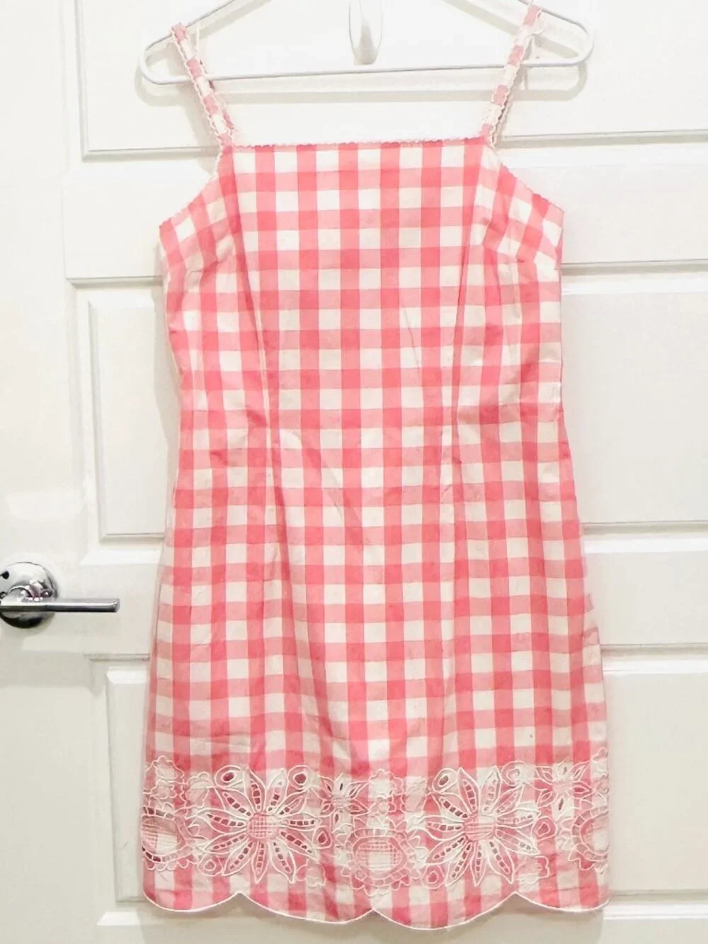 LILLY PULITZER PINK GINGHAM DRESS MEDIUM NWOT